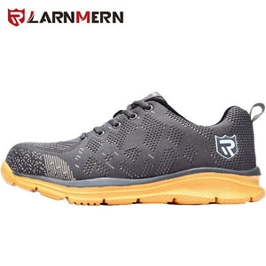 LARNMERN Lightweight Breathable Men Safety Shoes Steel Toe Work Shoes For Men Anti-smashing Construction Sneaker With Reflective