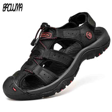 Load image into Gallery viewer, Classic Men Soft Sandals Comfortable Men Summer Shoes Leather Sandals Big Size Soft Sandals Men Roman Comfortable Men Summer