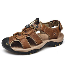 Load image into Gallery viewer, Classic Men Soft Sandals Comfortable Men Summer Shoes Leather Sandals Big Size Soft Sandals Men Roman Comfortable Men Summer